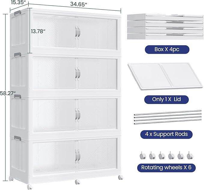 960QT Plastic Stackable Storage Bins - Image 2