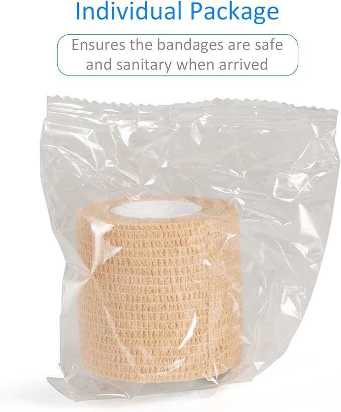 12Pcs 2'x 5 Yards Elastic Bandage Wrap Self Adherent Cohesive Wrap Bandages - Image 7