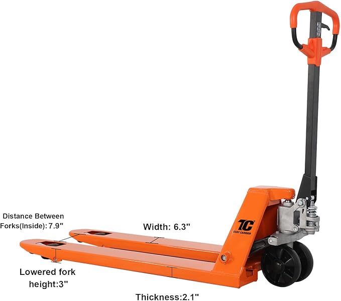 Tory Carrier Pallet Jack Hand Truck Manual Pallet Jacks 5500-Lb. Capacity 21W x - Image 3