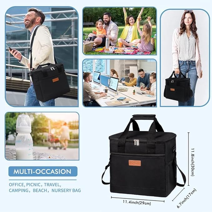 Iknoe Large Cooler Bag Collapsible 24 Can Insulated Bags Leakproof Lunch Cooler - Image 7
