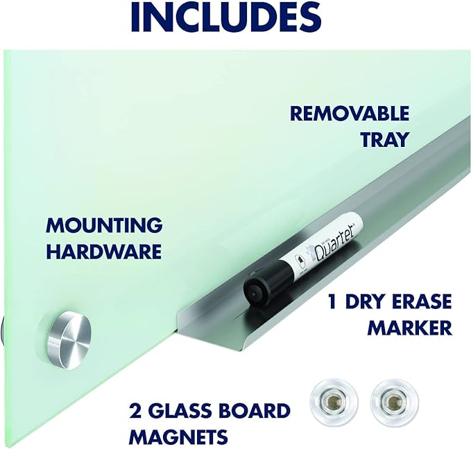 Quartet Magnetic Glass Dry Erase White Board, Infinity Frameless Mounting - Image 8