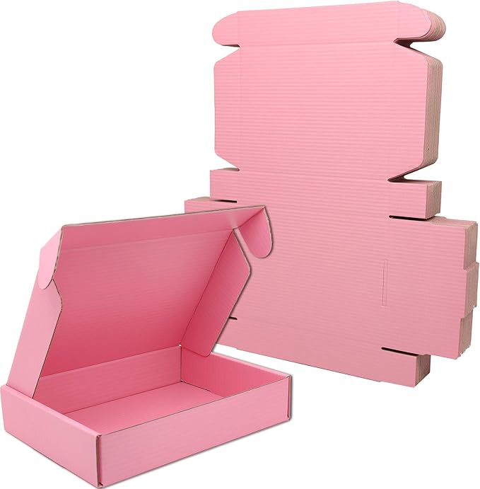 Small Pink Shipping Boxes for Small Business Pack of 25-8x5.5x1.6 inches by Lmuze