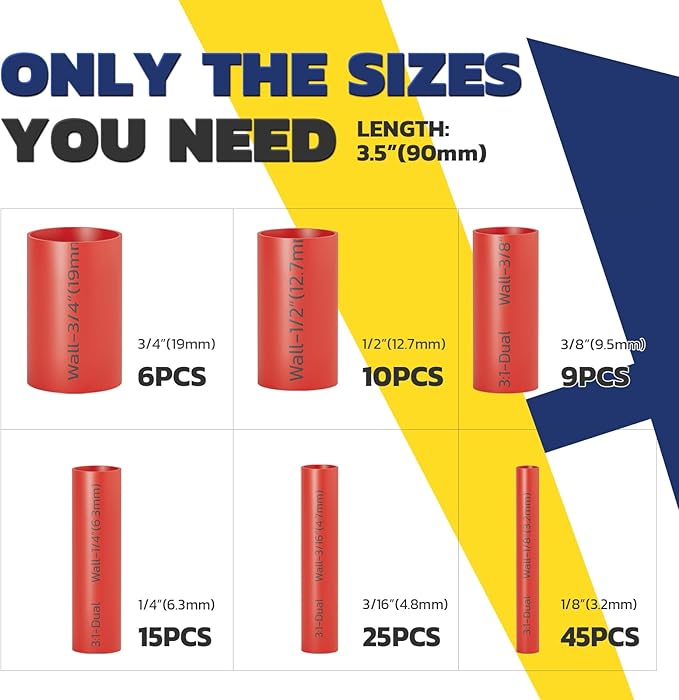 haisstronica 32 Feet 110pcs 3:1 Heat Shrink Tubing - Image 6