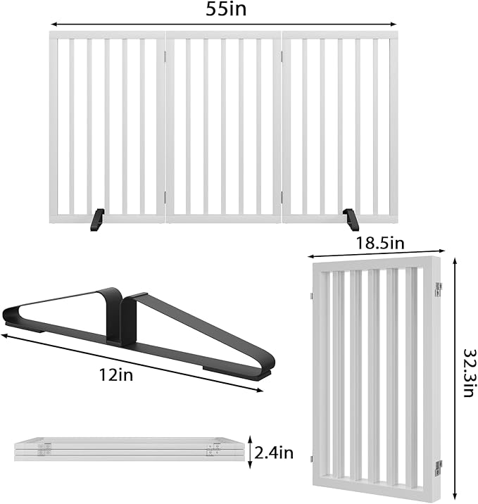 Dog Gate 32" Tall Freestanding Dog Gate - Image 6