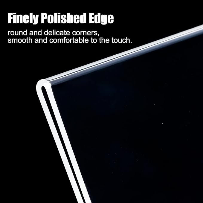 8.5 x 11 Acrylic Sign Holder 2 Pack, Vertical T Shape Clear Plastic Menu Holder - Image 3