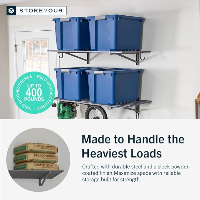 StoreYourBoard Heavy Duty Garage Shelf Wall Mount 1ft x 4ft – Wall-Mounted - Image 5