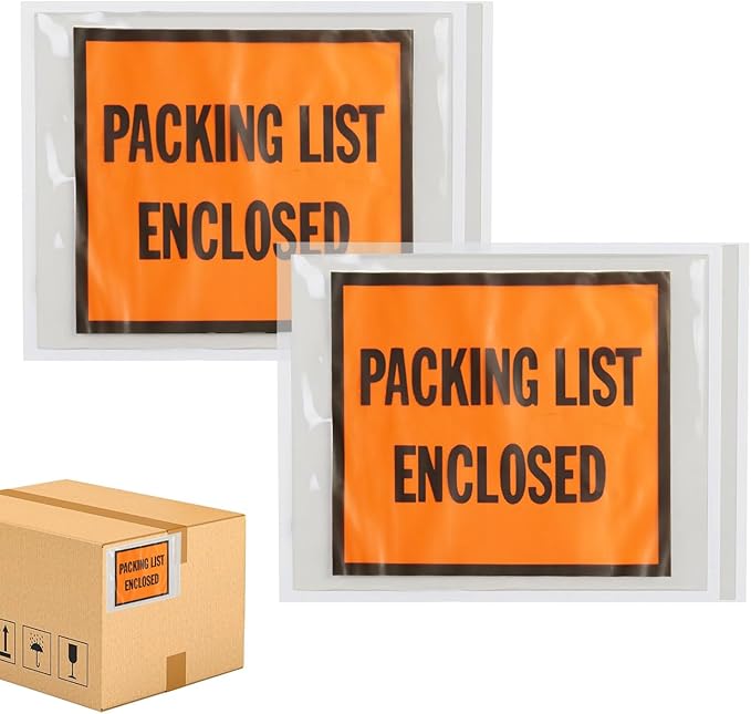 Packing List Enclosed Shipping Envelope 5.5"x10" Full Face Pouches Adhesive by PackagingSuppliesbymail
