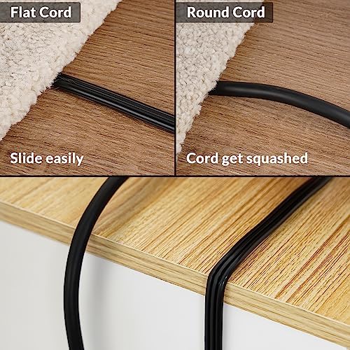 Elecan Flat Plug Extension Cord 30 Ft with Slim Space-Saving Plug Design, Thin Flat Cable Low Profile Power Cord 3 Prong Grounded Wire, 16 Gauge 13 A/125 V-Black-ETL Certified - Image 4