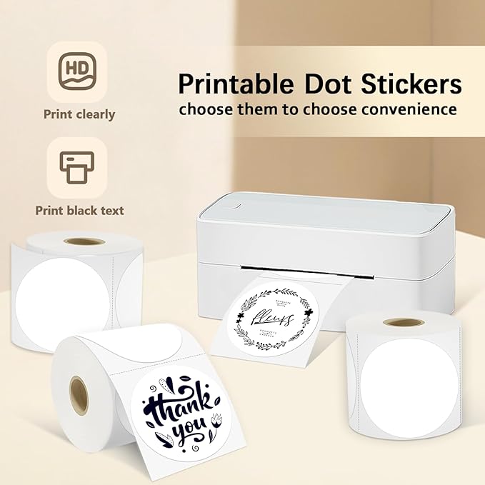 3 X 3 Inch Round Thermal Labels Circle Color Coding Labels Printable Waterproof - Image 2