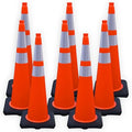BESEA 8 Pack 36” Traffic Cones, Heavy Duty Weighted Base by BeSea