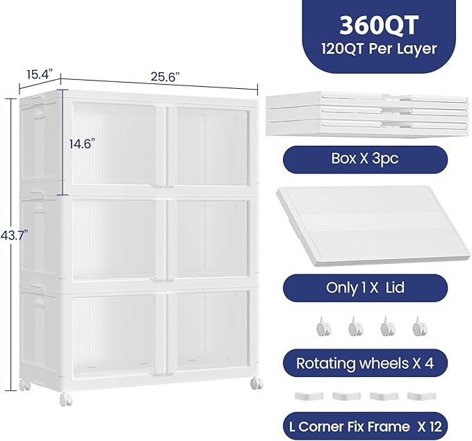 90GAL Large Stackable Storage Bins - Image 2