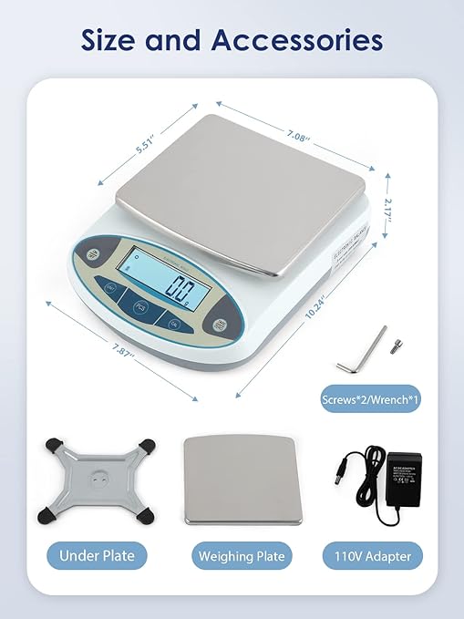 CGOLDENWALL Lab Scale 5000gX0.01 Gram High Precision Laboratory Balance - Image 6