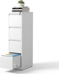 4 Drawer File Cabinet, Metal Vertical Filing Cabinets by BIZOEIRON