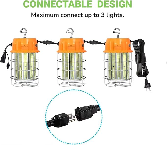 400W LED Temporary Work Light, Portable Hanging Construction Work Light - Image 5