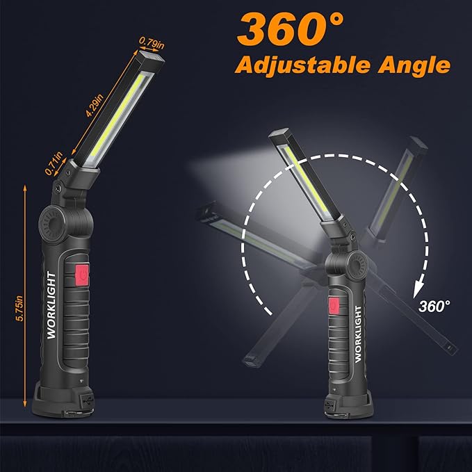 Mudder 6 Pcs Rechargeable LED Work Light - Image 2