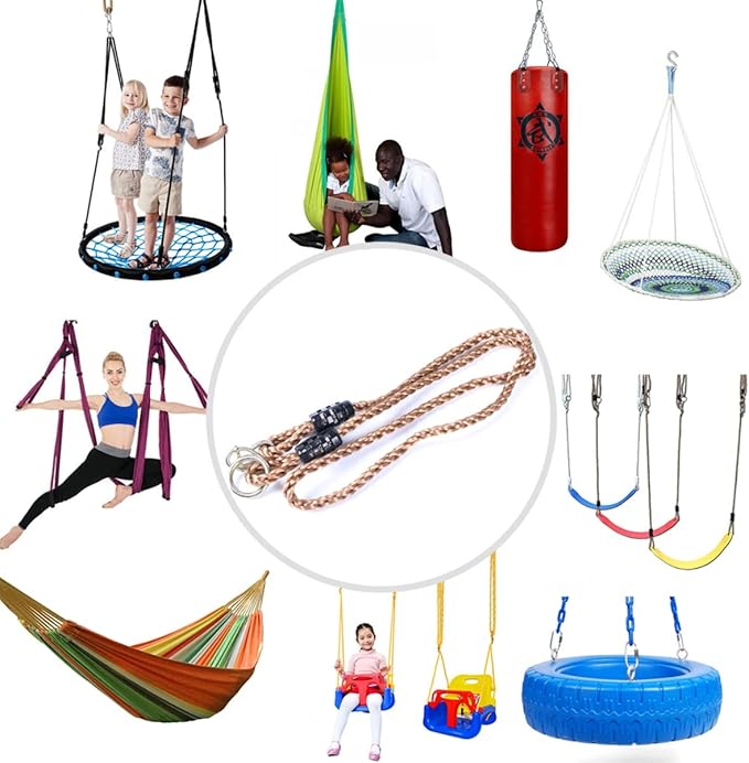 Porch Bench Swing Nylon Ropes Indoor Outdoor 8 ft Extra Long Adjustable Hammock - Image 8
