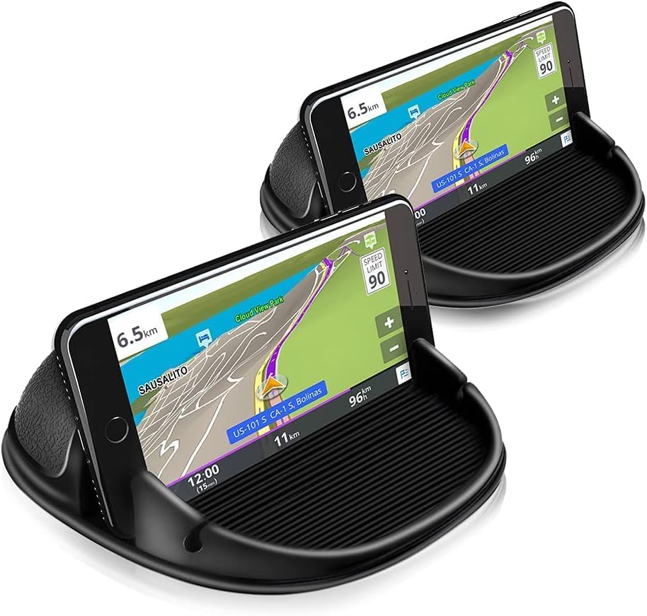 Loncaster 2 Pack Dashboard Car Phone Holder Mount, Universal Cell Phone Automobile Cradles Ultra Stable Slip Free Hands Free Car Accessories Compatible for iPhone, Most Smartphones and GPS by Loncaster