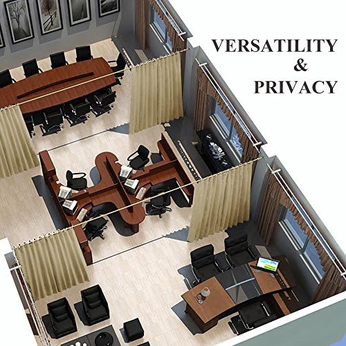 NICETOWN Room Divider Heavy Curtain Screen Partitions, Basement Hospital Medical Clinic Spa Lab Cubicle Divider Privacy Screen, Patio Door Curtain (Biscotti Beige, 1 Panel, W8.3'xL10') - Image 6
