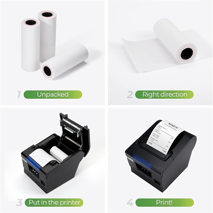 MUNBYN Thermal Receipt Paper 3 1/8 x 19.6ft, 50 Rolls Receipt Paper Work - Image 5