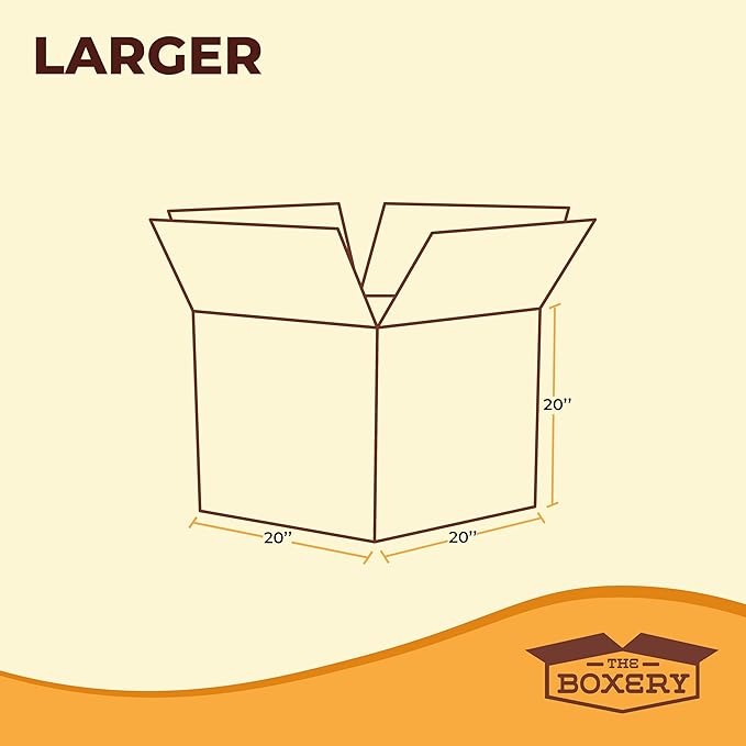 The Boxery Moving Boxes 10-Pack Larger | 20x20x20 inch Brown/Kraft Corrugated - Image 4