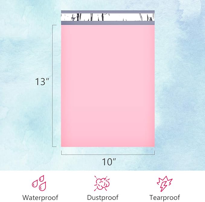 UCGOU Poly Mailers 10x13 Inch Light Pink 100 Pack Shipping Bags #4 Strong - Image 2