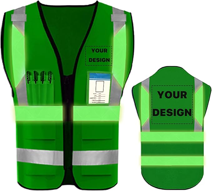 YOWESHOP High Reflective Visibility Safety Vest Custom Your Logo Safety Workwear by YOWESHOP