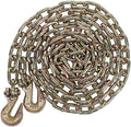 5/16 Inch x 16 FT Grade 70 Binder Chain with Clevis Grab Hooks - G70 Transport Tow Chain - 4,700 Lbs Working Load Limit by MyteeProducts