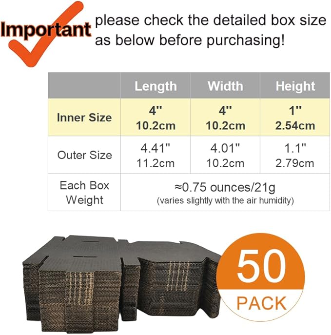 50 Pack 4x4x1'' Small Shipping Boxes, Corrugated Cardboard Mailers - Image 2