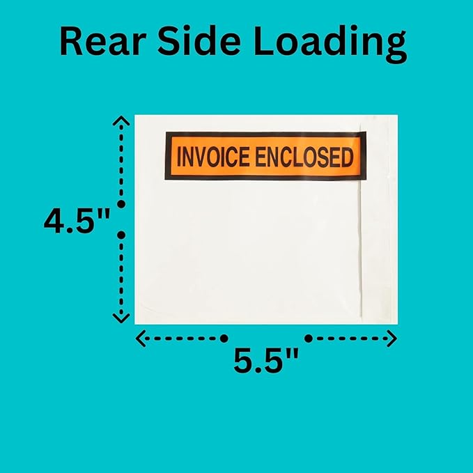 Invoice Enclosed Packing List Envelopes Panel Face Back Load 4.5" x 5.5" 1000 - Image 5