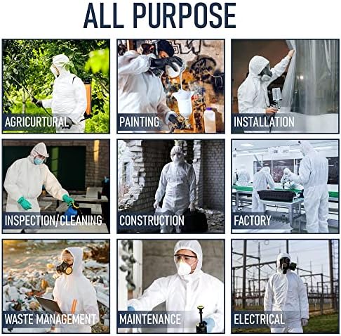 Medical Nation Hazmat Suits Disposable | 25 Pack | Protective Coveralls with Attached Hood and Boots | Heavy Duty Full Body Painters Suit for Adults - Breathable & Water Resistant | 3X-Large - Image 5