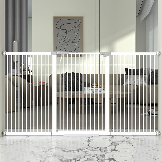 41" Extra Tall and Wide Baby Gate, 74.2-76.7'' Wide Pet Cat Gate by THEYFIRST