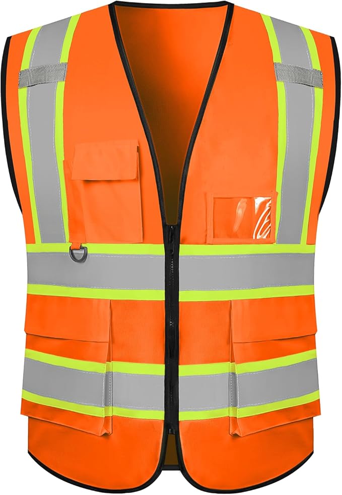 BeautyWill Custom Safety Vest Logo Class 2 High Visibility Reflevtive Vest by BeautyWill
