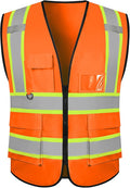 BeautyWill Custom Safety Vest Logo Class 2 High Visibility Reflevtive Vest by BeautyWill