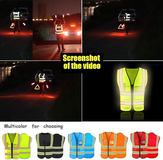 YOWESHOP High Reflective Visibility Safety Vest Custom Your Logo Safety Workwear - Image 2