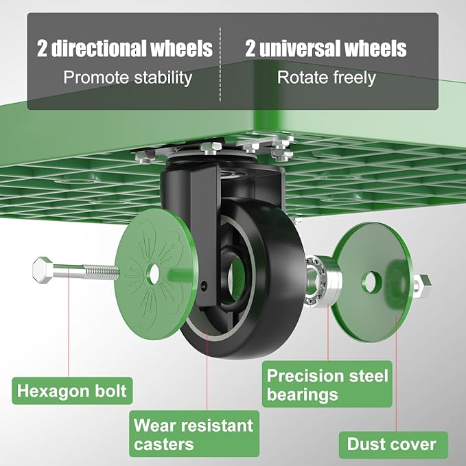 WUD Folding Push Cart Platform Trolley – Thickened Reinforced Steel, 360° - Image 5