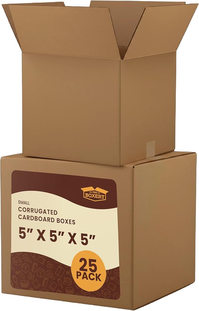 The Boxery Cube 5 x 5 x 5-inch Corrugated Cardboard Boxes, Small | Pack of 25 - Image 2