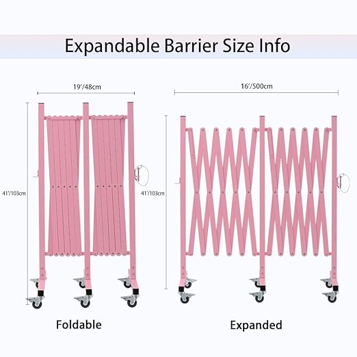 GYMTIME Expandable Metal Barricade, Flexible Mobile Safety Barrier, Folding - Image 4