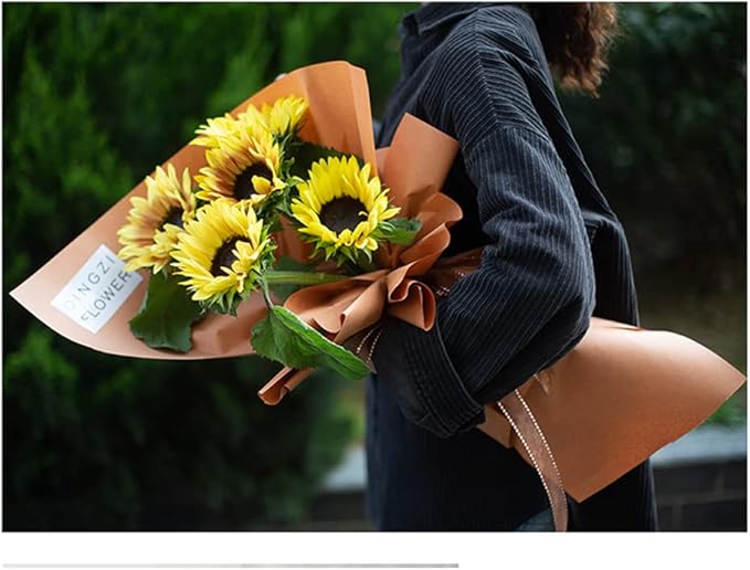 FWSA WRAPS Korean Gray Flower Wrapping Paper Bouquet Thickened Fresh Flowers - Image 5