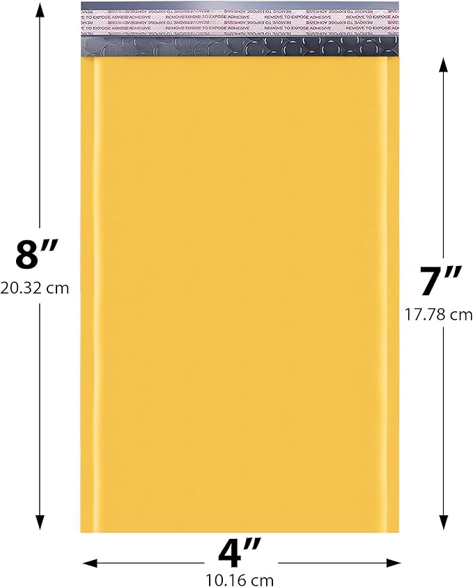 Kraft Small Bubble Mailers 4x8 Inch #000 - Image 2