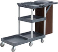 Commercial Janitorial Cart on Wheels, 3-Shelf Cleaning & Housekeeping Cart by Unknown