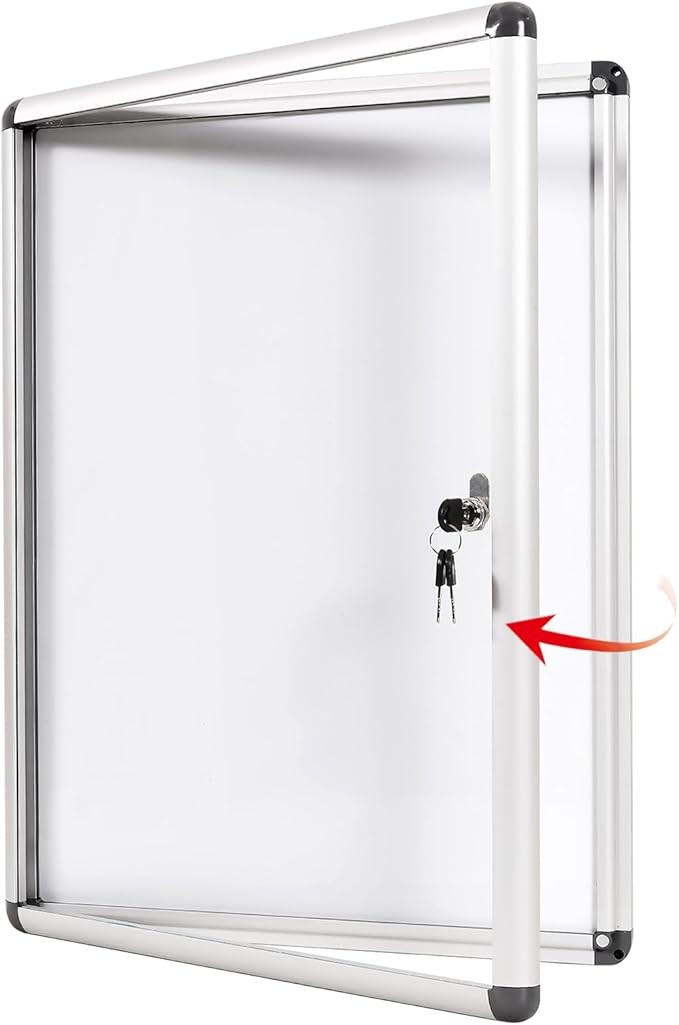 SWANCROWN Enclosed Bulletin Board Dry Erase Noticeboard Lockable Display Boards by SWANCROWN