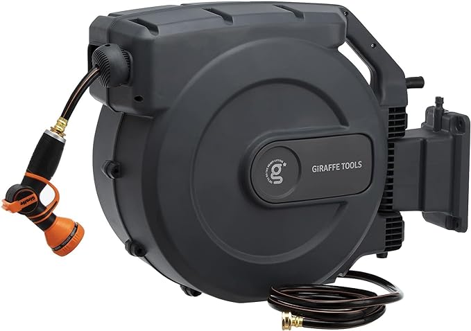 Giraffe Tools Retractable Garden Hose Reel 1/2 Inch x 155 by GiraffeTools