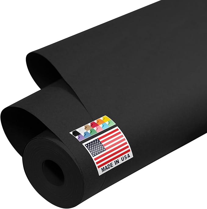 USA Made 48" x 1200" Black Kraft Paper Roll, 45 lbs Thickness, American Quality by Paclord