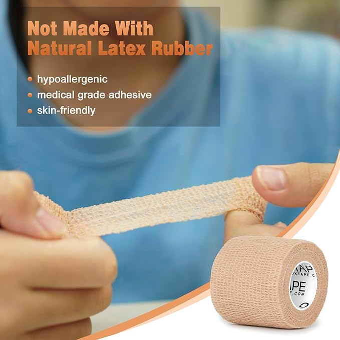 OK TAPE Self Adherent Cohesive Bandages Wrap 12Packs, 2 Inches X 5 Yards - Image 9