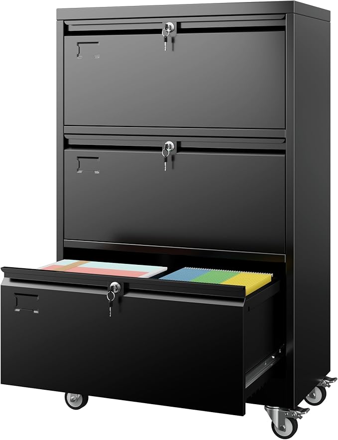 Aobabo 3 Drawer Lateral File Cabinet by Aobabo