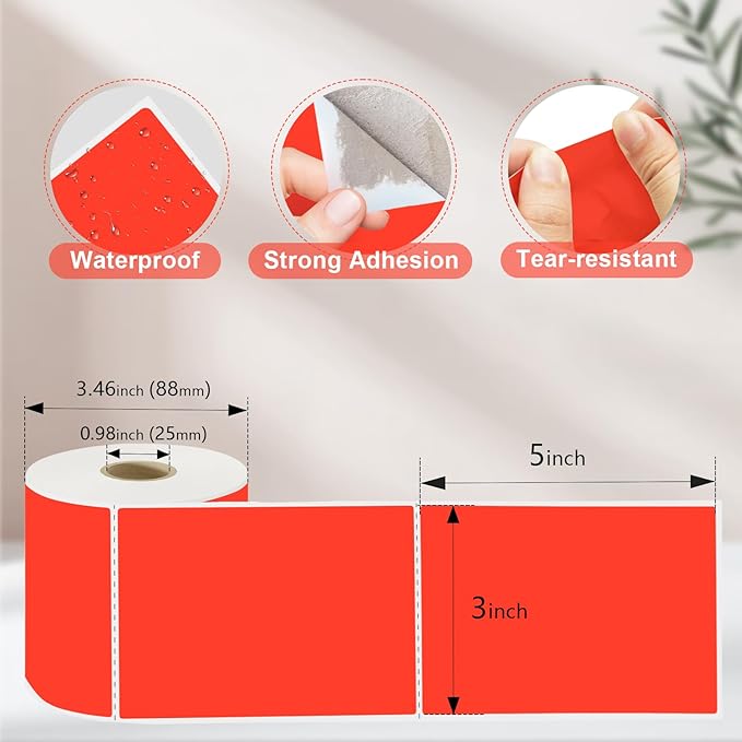 3 X 5 Inch Printable Rectangle Color Coding Labels, 300 Per Roll Adhesive Color - Image 2