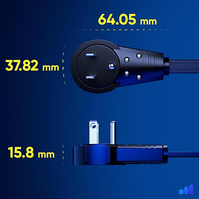 Maximm Cable 6 Ft 360° Rotating Flat Plug Extension Cord/Wire, 16 AWG Multi 3 - Image 4