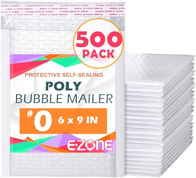 Ezone #0 6"x9" Bubble Mailer Poly Padded Envelope Self-Seal Mailing Envelope by Unknown