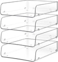 Stackable Paper Trays, 4 Tier Desk File Organizer, Document Letter Tray by Lunmore