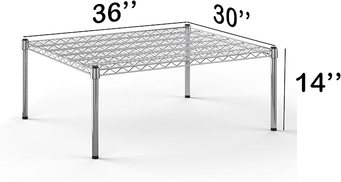 30''W x 36''L x 14''H Chrome Plated Wire Dunnage Rack | Off The Floor Storage - Image 3